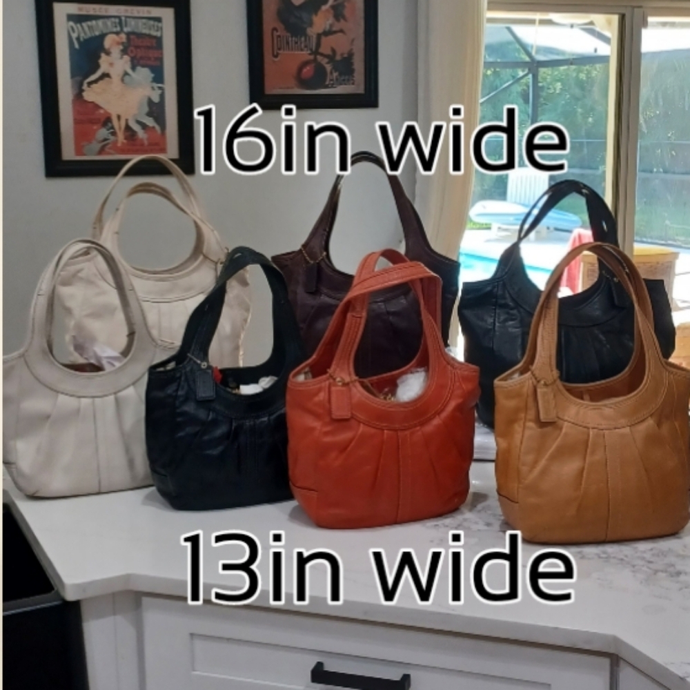 MEDIUM PLEATED COACH ERGO HOBO BAGS 13IN & 16IN